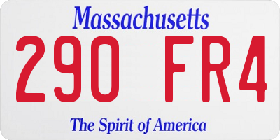 MA license plate 290FR4