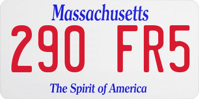MA license plate 290FR5