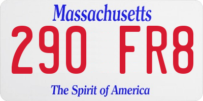 MA license plate 290FR8