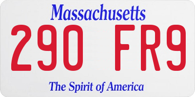 MA license plate 290FR9