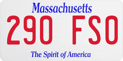MA license plate 290FS0