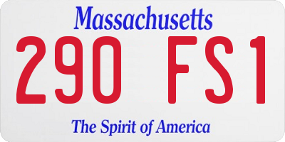 MA license plate 290FS1