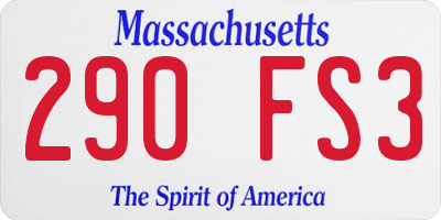 MA license plate 290FS3