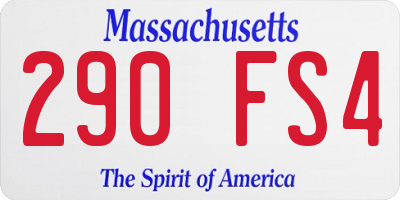 MA license plate 290FS4