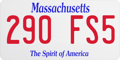 MA license plate 290FS5