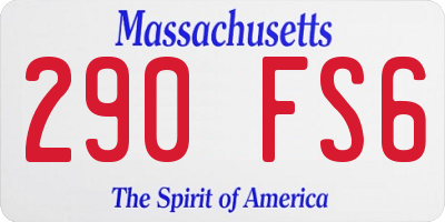 MA license plate 290FS6