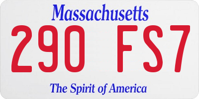 MA license plate 290FS7