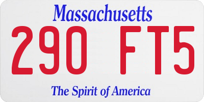 MA license plate 290FT5