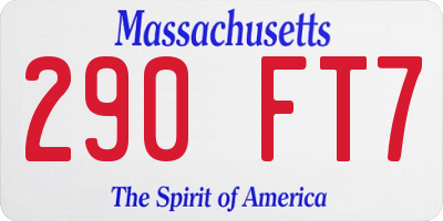 MA license plate 290FT7
