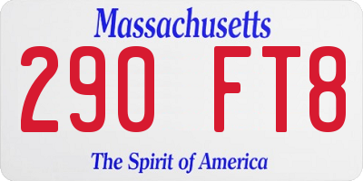 MA license plate 290FT8