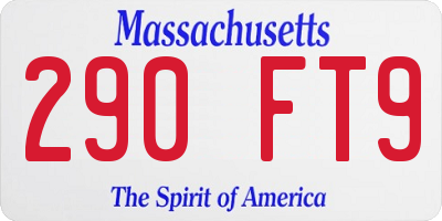 MA license plate 290FT9