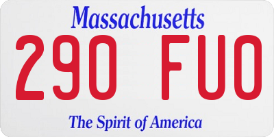 MA license plate 290FU0