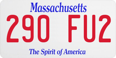 MA license plate 290FU2