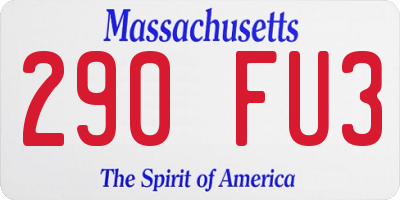 MA license plate 290FU3