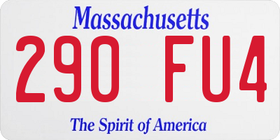 MA license plate 290FU4