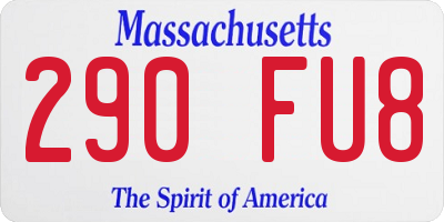 MA license plate 290FU8