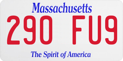 MA license plate 290FU9