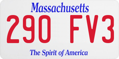 MA license plate 290FV3