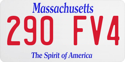 MA license plate 290FV4
