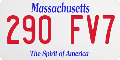MA license plate 290FV7