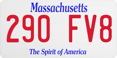 MA license plate 290FV8