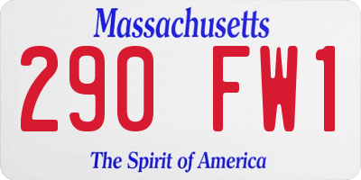 MA license plate 290FW1