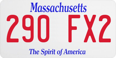 MA license plate 290FX2