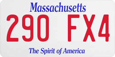 MA license plate 290FX4