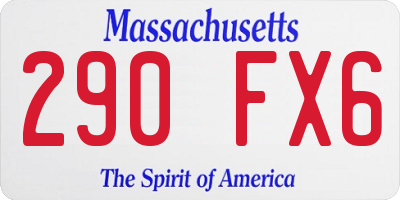 MA license plate 290FX6