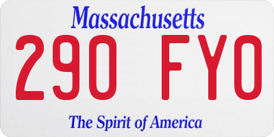 MA license plate 290FY0