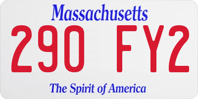 MA license plate 290FY2