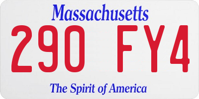 MA license plate 290FY4