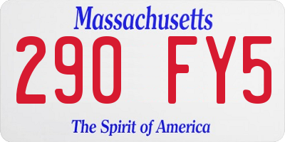 MA license plate 290FY5