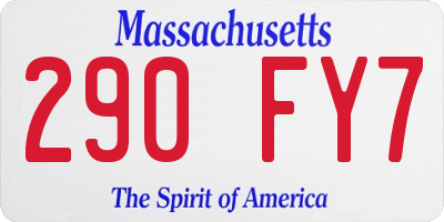 MA license plate 290FY7