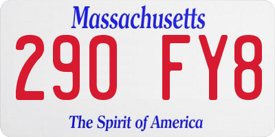 MA license plate 290FY8