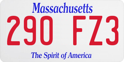 MA license plate 290FZ3