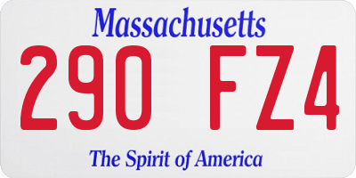 MA license plate 290FZ4
