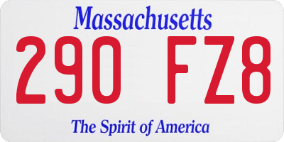 MA license plate 290FZ8