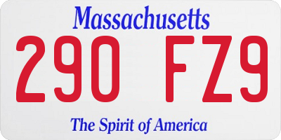 MA license plate 290FZ9