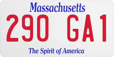 MA license plate 290GA1