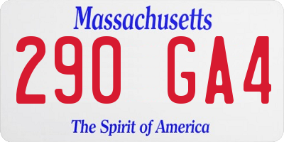 MA license plate 290GA4