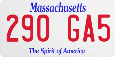 MA license plate 290GA5