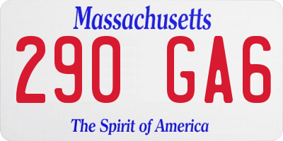 MA license plate 290GA6