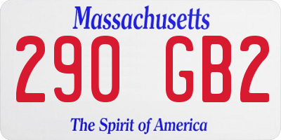 MA license plate 290GB2