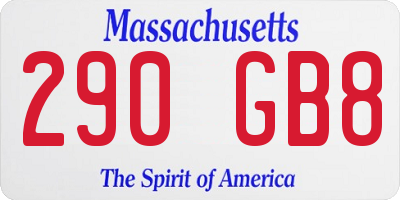 MA license plate 290GB8