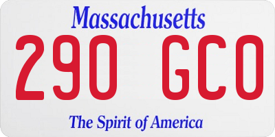 MA license plate 290GC0