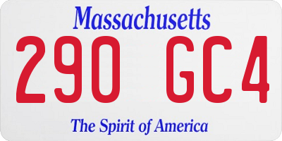 MA license plate 290GC4