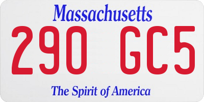 MA license plate 290GC5