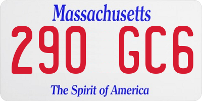 MA license plate 290GC6