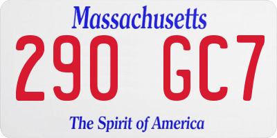 MA license plate 290GC7